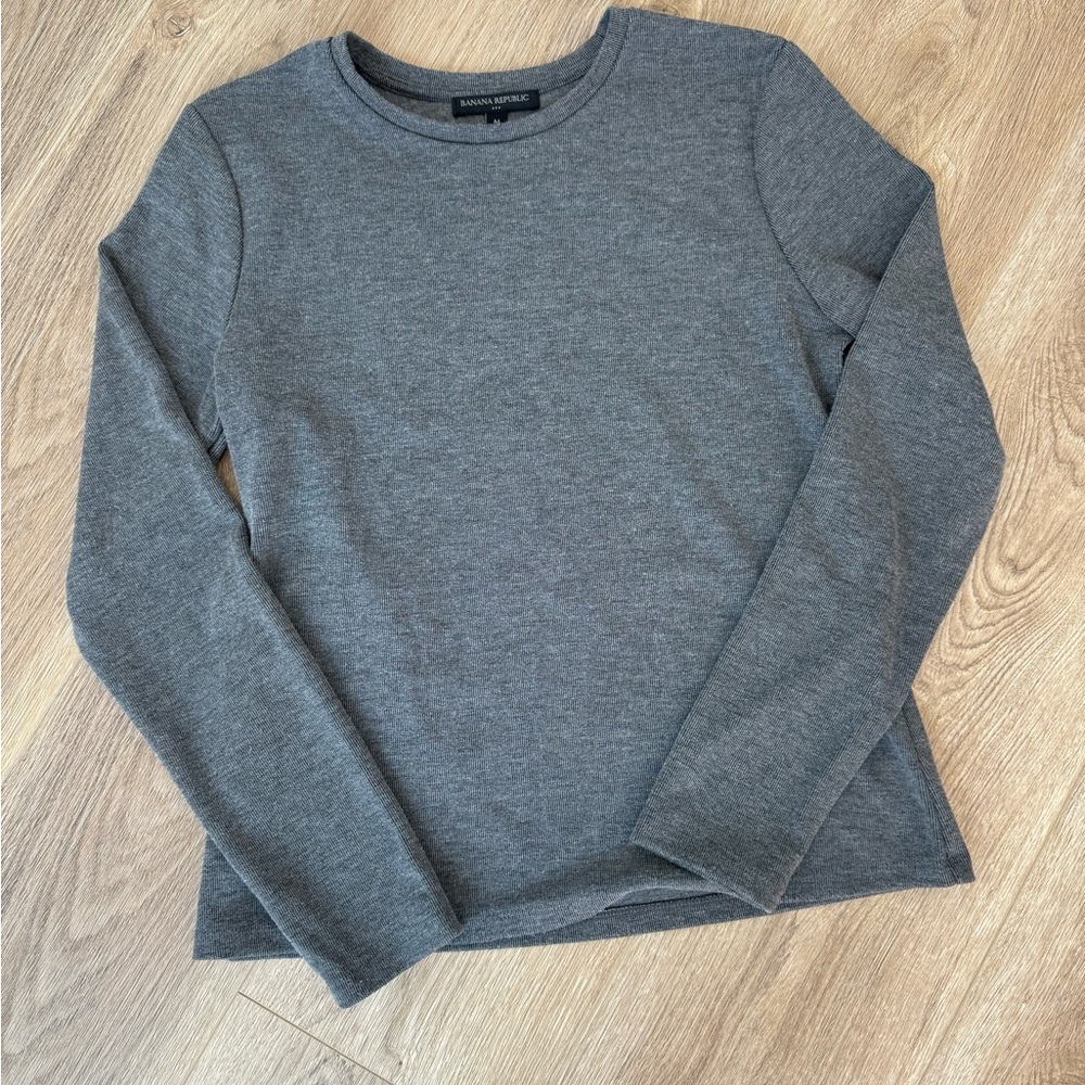 Banana Republic Charcoal Knit Top